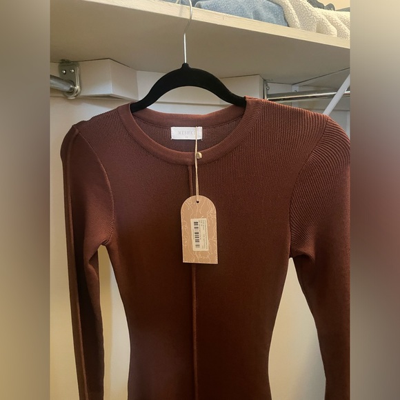 Brown Meshki Maxi Bodycon Dress NWT - Picture 4 of 5